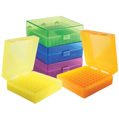 100-Well Hinged Tube Storage Box, Assorted