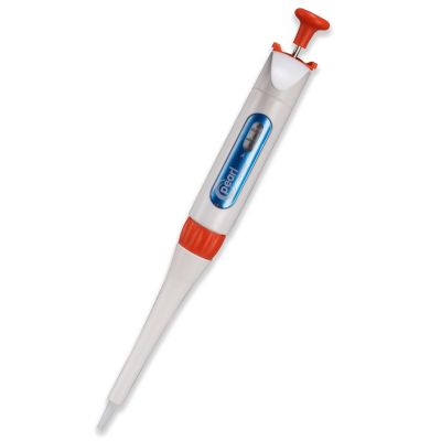 ADJUSTABLE VOLUME PIPETTES, SINGLE CHANNEL, White/ Orange
