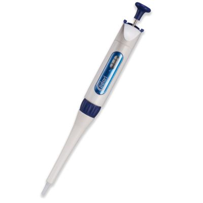 ADJUSTABLE VOLUME PIPETTES, SINGLE CHANNEL, White/ Blue
