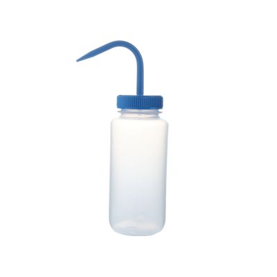 Wash Bottles Color Coded Wide Mouth, 500mL, Clear/Blue