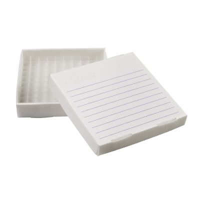 VIAL FREEZER BOX, 100-Place, Squat Vial, Natural
