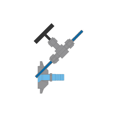 Injector / Tri-clamp Inlet flange with injector and needle valve for MTO / MTK 3100 Q

