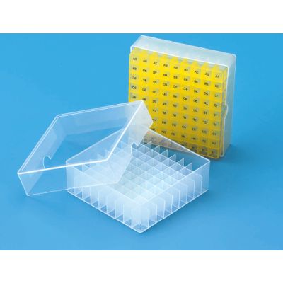 CRYOCHILL™Freezer Box 81 places PP-Assorted-lift off lid-133mmx133mmx52mm