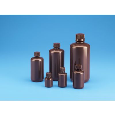 Amber Narrow-Mouth Boston Round Bottle-HDPE-30ml