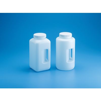 Wide-Mouth Bottle with Handle Round-HDPE-4lts