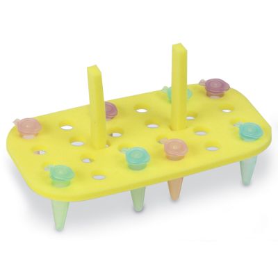 FLOATING FOAM MICROTUBE RACK, 1.5-2.0mL Tubes, Yellow
