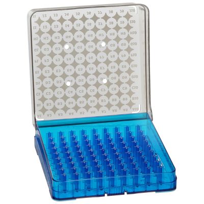 ARCTIC SQUARES® POLYCARBONATE CRYOSTORAGE BOXES, 100 Place, Blue
