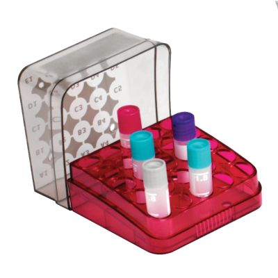 ARCTIC SQUARES® POLYCARBONATE CRYOSTORAGE BOXES, 25 Place, Red