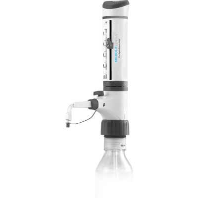 LENTUS® Bottle Top Dispenser with Re-Circulation Valve ®and Springless Valve Technology for Hydrofluoric Acid, Vol. Range 1 - 10 ml